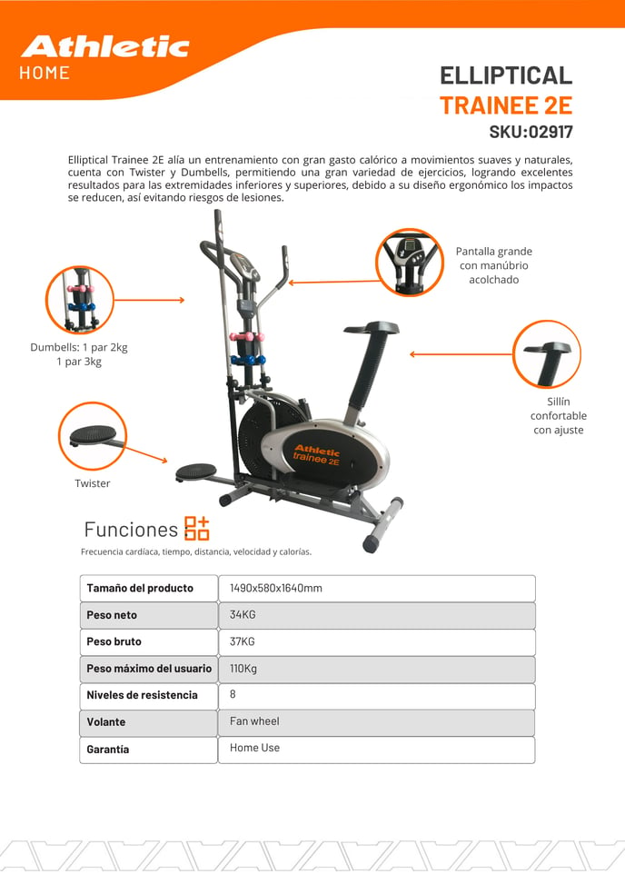 02917 - ELLIPTICAL TRAINEE 2E - ENCARTE DEL PRODUTO