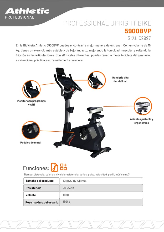 02997 - PROFESSIONAL UPRIGHT BIKE - 5900BVP - ENCARTE DEL PRODUCTO