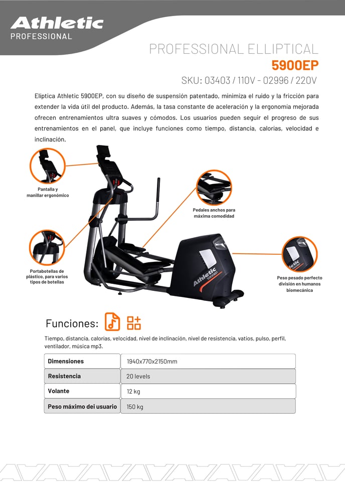 03403 - PROFESSIONAL ELLIPTICAL 5900EP - ENCARTE DEL PRODUCTO