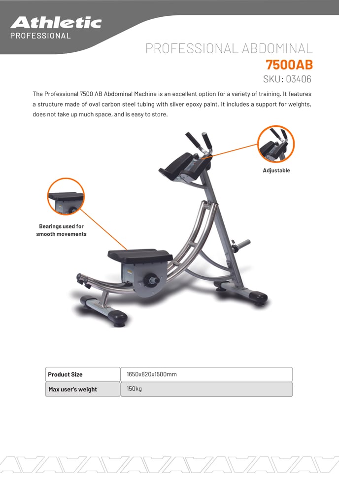 03406 - PROFESSIONAL ABDOMINAL - 7500AB - PRODUCT CHART