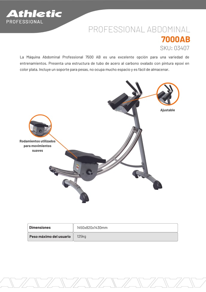 03407 - PROFESSIONAL ABDOMINAL - 7000AB - ENCARTE DEL PRODUCTO