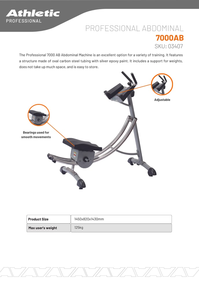 03407 - PROFESSIONAL ABDOMINAL - 7000AB - PRODUCT CHART