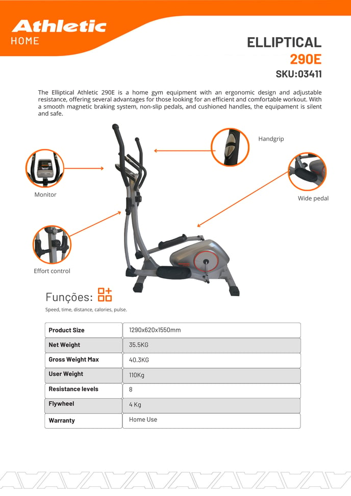 03411 - ELLIPTICAL 290E - PRODUCT CHART