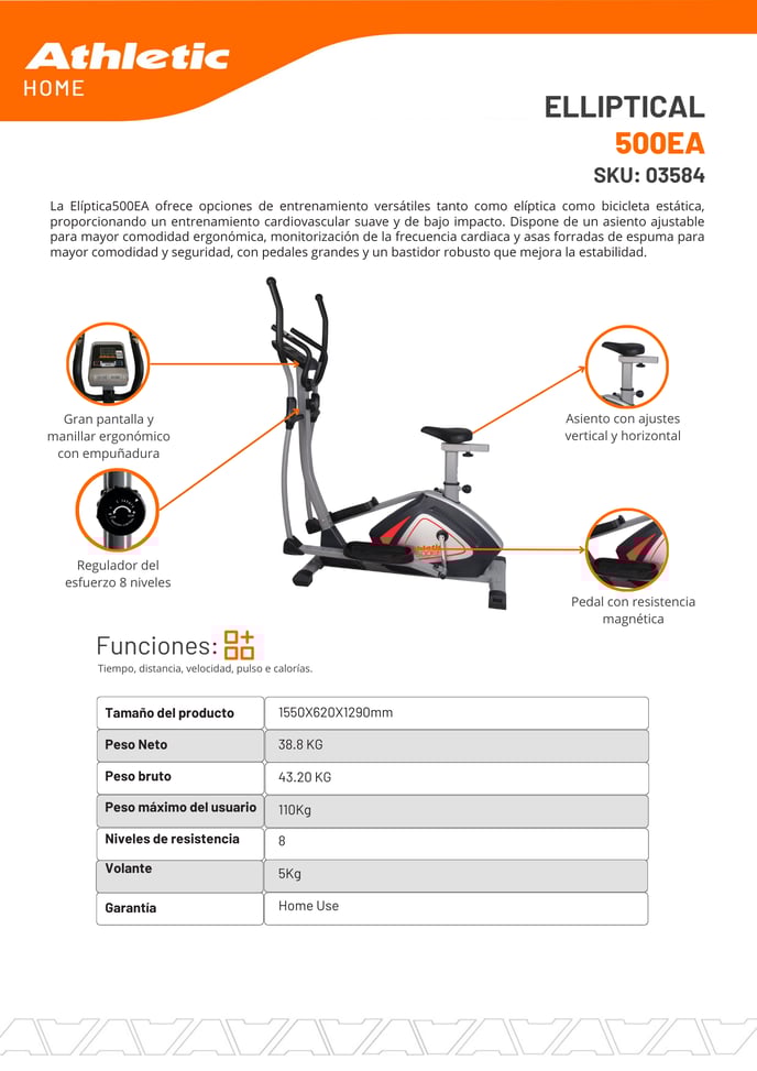 03584 - ELLIPTICAL ATHLETIC - 500EA - ENCARTE DEL PRODUCTO