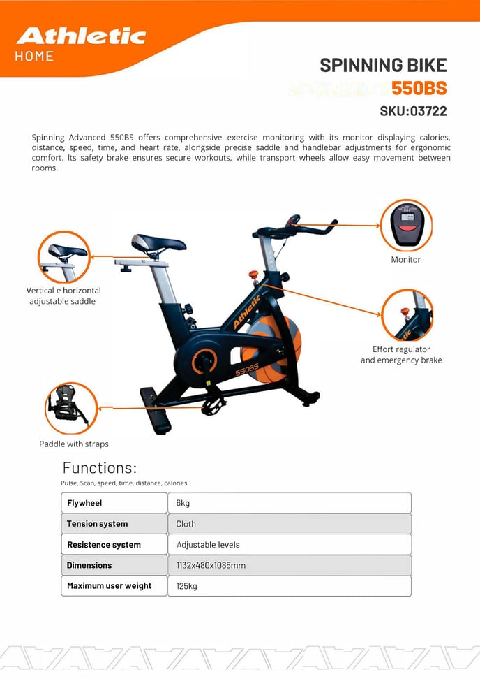 03722 - SPINNING BIKE - 550BS -  PRODUCT CHART