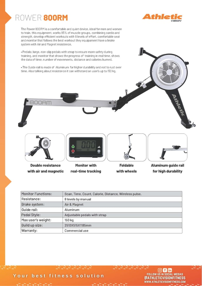 03874 - ROWER PROFESSIONAL 800RM - PRODUCT CHART