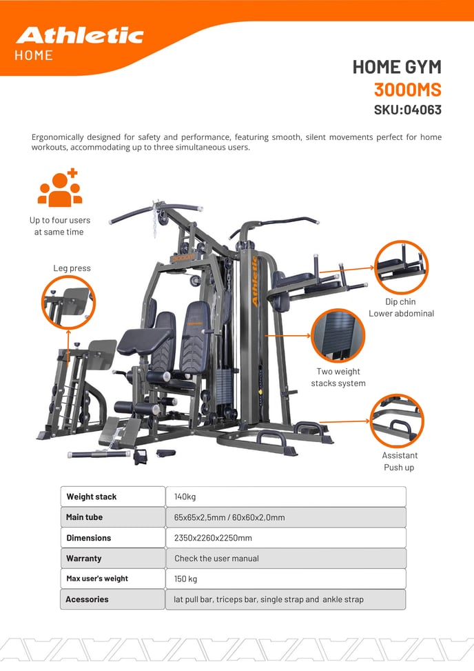 04063 - HOME GYM - 3000MS - PRODUCT CHART