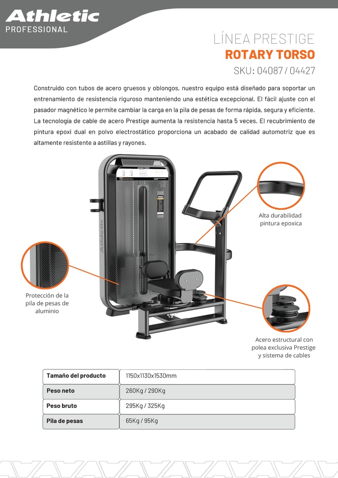 04087 - 04427 - PRESTIGE - ROTARY TORSO - ENCARTE DEL PRODUCTO
