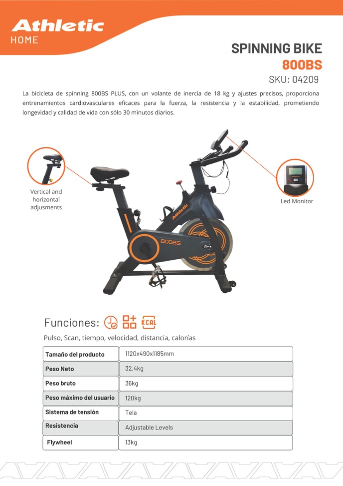 04209 - SPINNING BIKE - 800BS - ENCARTE DEL PRODUCTO