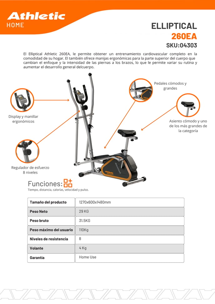 04303 - ELLIPTICAL 260EA - ENCARTE DEL PRODUTO