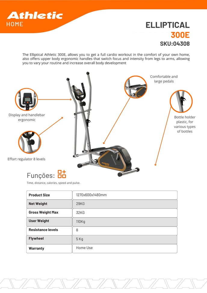 04308 - ELLIPTICAL 300E - PRODUCT CHART