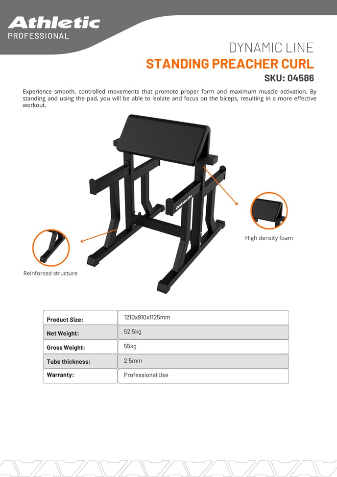 04586 - DYNAMIC - STANDING PREACHER CURL - PRODUCT CHART-2