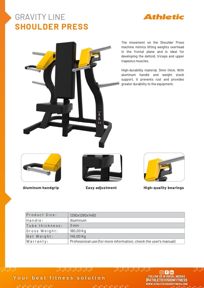 04605 - GRAVITY - SHOULDER PRESS - PRODUCT CHART