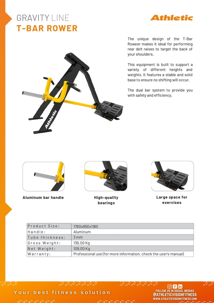 04615 - GRAVITY - T-BAR ROWER - PRODUCT CHART