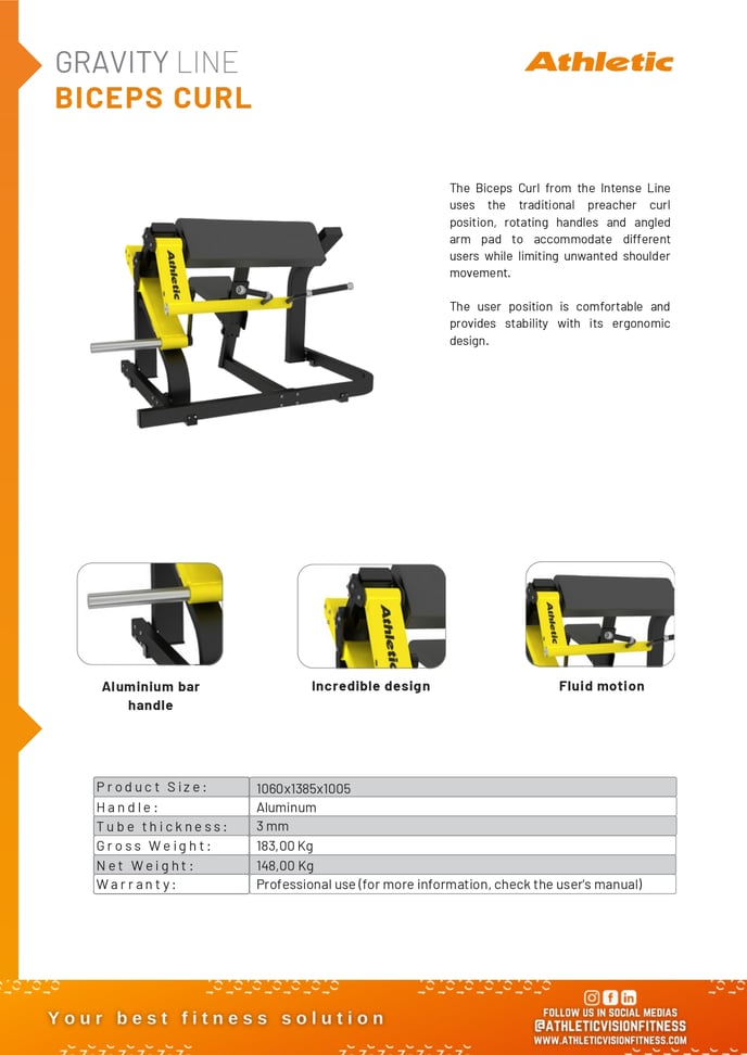 04618 - GRAVITY - BICEPS CURL - PRODUCT CHART