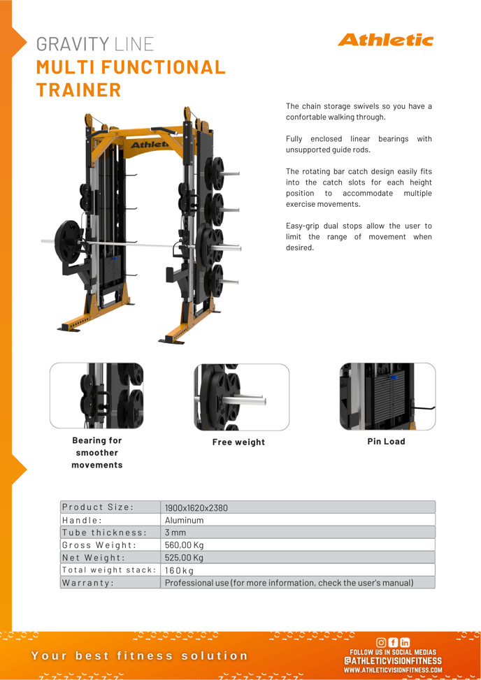 04623 - GRAVITY - MULTI FUNCTIONAL TRAINER - PRODUCT CHART