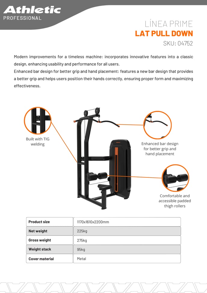 04752 - PRIME - LAT PULL DOWN - PRODUCT CHART