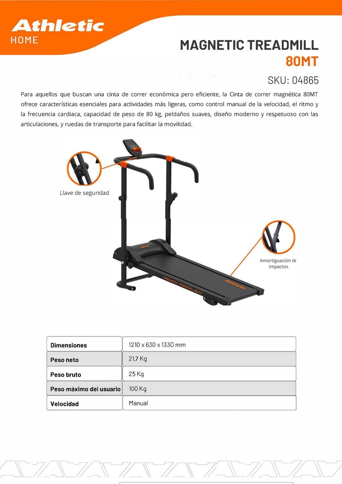 04865 - MAGNETIC TREADMILL - 80MT - ENCARTE DEL PRODUCTO