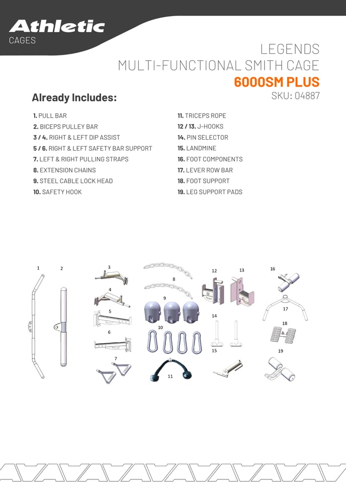 04887 - LEGENDS MULTI FUNCTIONAL SMITH CAGE - 6000SMC PLUS - PRODUCT CHART 2.2