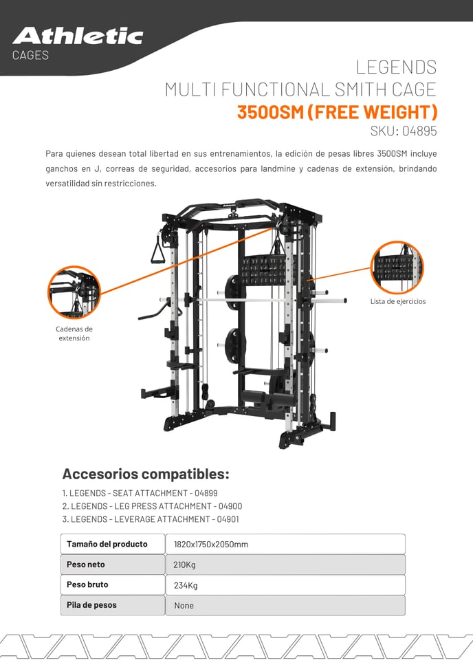 04895 - LEGENDS MULTI FUNCTIONAL SMITH CAGE 3500SM (FREE WEIGHT) - ENCARTE DEL PRODUCTO 1.2