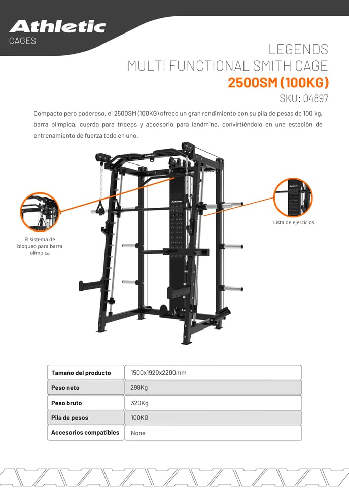 04897 - LEGENDS MULTI FUNCTIONAL SMITH CAGE 2500SM (100KG) - ENCARTE DEL PRODUCTO 1.2