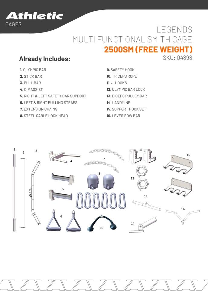 04898 - LEGENDS MULTI FUNCTIONAL SMITH CAGE 2500SM (FREE WEIGHT) - PRODUCT CHART 2.2