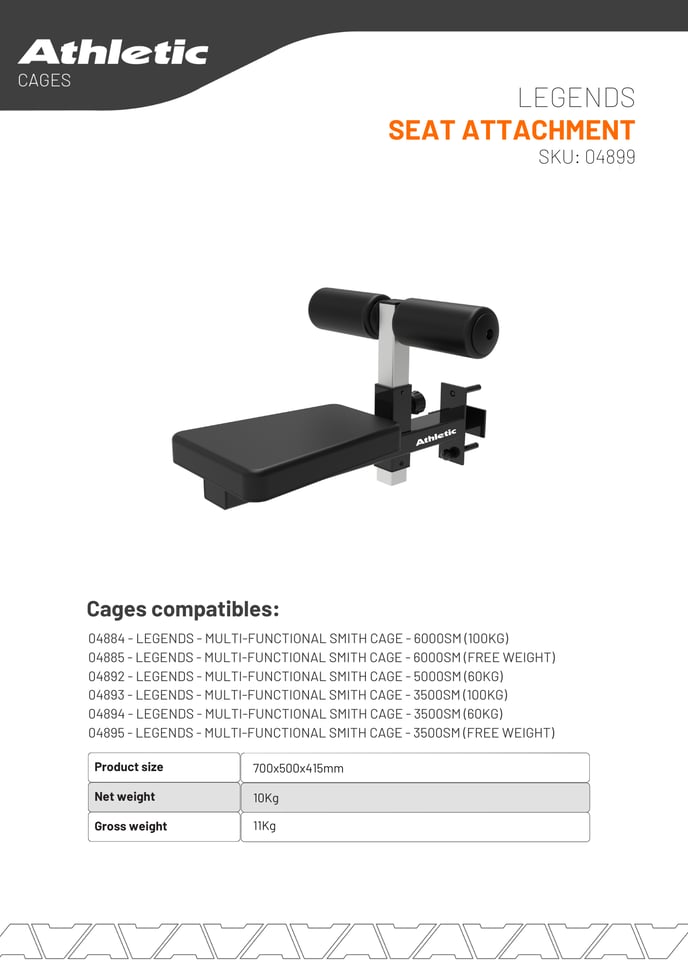 04899 - LEGENDS - SEAT ATTACHMENT - PRODUCT CHART