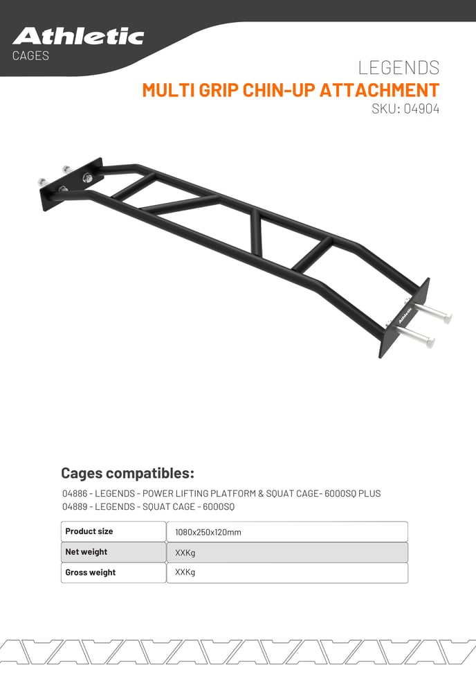 04904 - LEGENDS - MULTI GRIP CHIN-UP ATTACHMENT - PRODUCT CHART