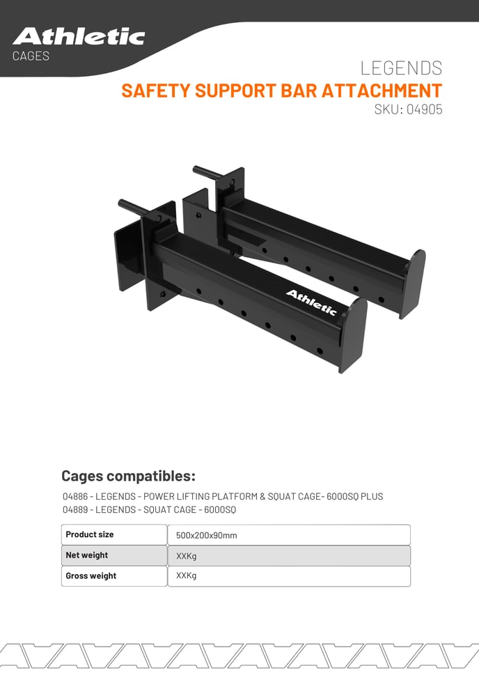 04905 - LEGENDS - SAFETY SUPPORT BAR ATTACHMENT - PRODUCT CHART