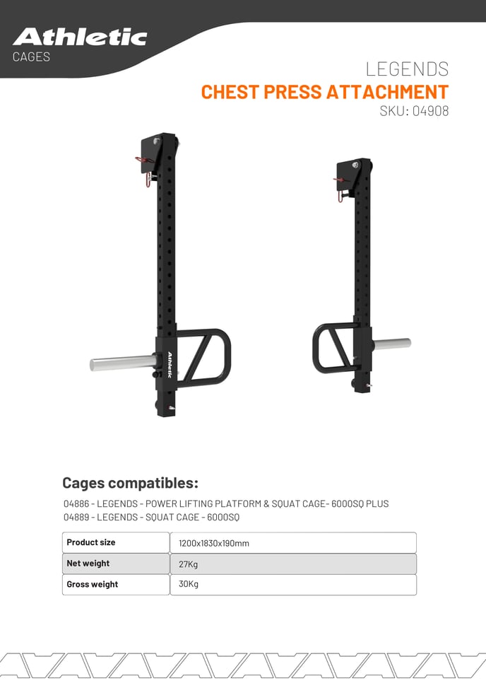 04908 - LEGENDS - CHEST PRESS ATTACHMENT - PRODUCT CHART