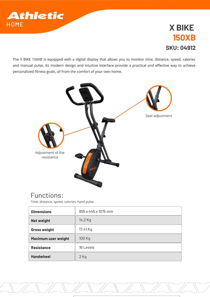 04912 - XBIKE - 150XB - PRODUCT CHART