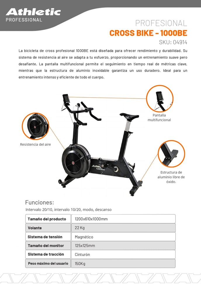 04914 - PROFESSIONAL CROSS BIKE - 1000BE - ENCARTE DEL PRODUCTO