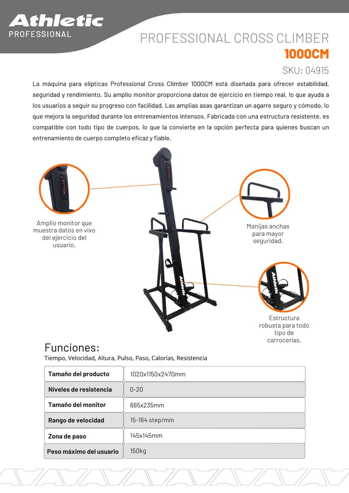 04915 - PROFESSIONAL CROSS CLIMBER  1000CM - ENCARTE DEL PRODUCTO-1
