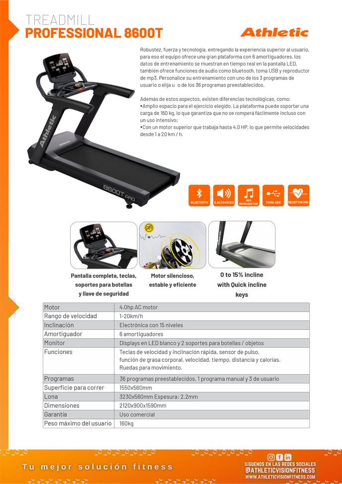 TREADMILL PROFESSIONAL 8600T - ENCARTE DEL PRODUCTO-1